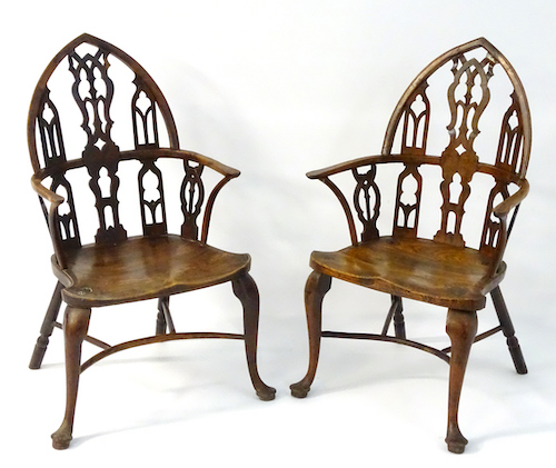 Two 18Thc Gothic Windsor Chairs, £8000